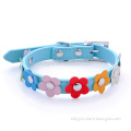 Dog collars with flower decorative leather dog collars